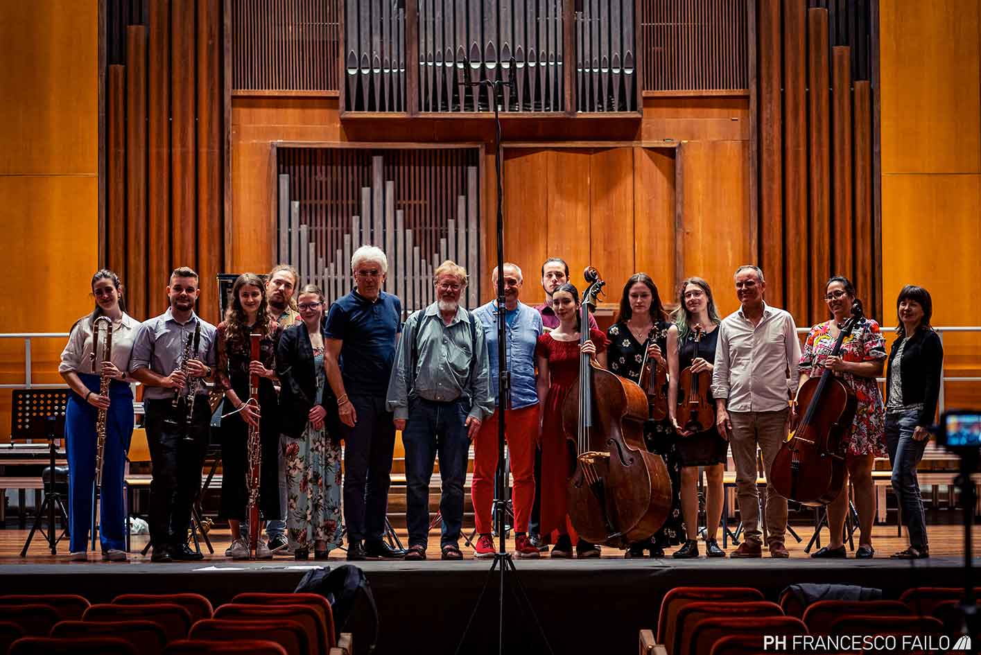 G. F. Haas con studenti e docenti del Conservatorio di Bolzano